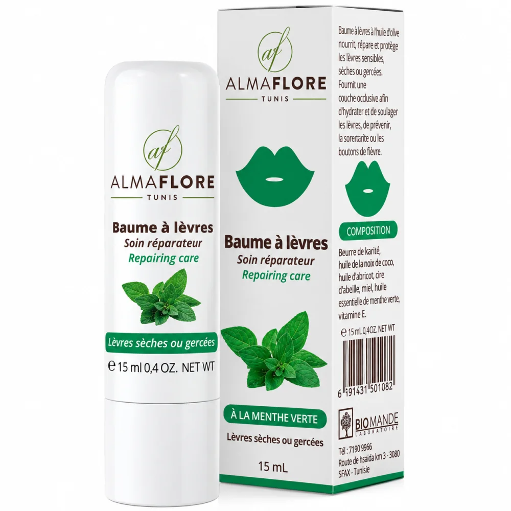 ALMAFLORE BAUME A LEVRES MENTH 15 ML
