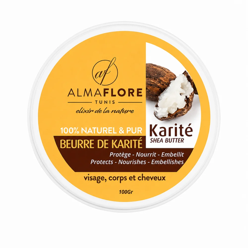 ALMAFLORE BEURRE DE KARITE PURE NATURELLE 100 GR